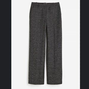 NWT H&M Women's Straight Leg Loose Fit Dress Pants in Black Melange Woven 8